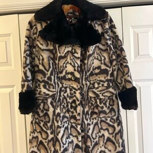 Vintage Animal Print Faux Fur Coat